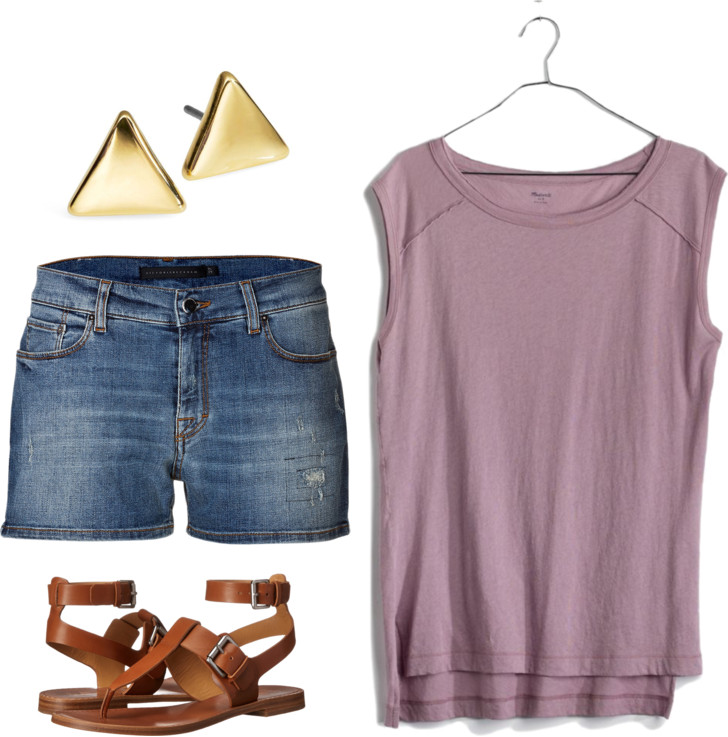 Denim Shorts & Muscle Tee Denim Shorts & Muscle Tee