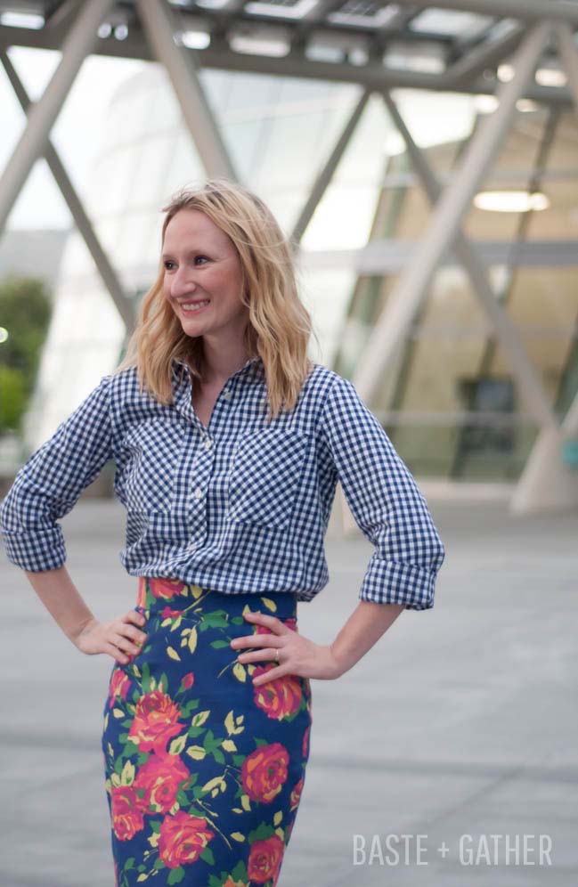 Pleated Pencil Skirt by Delia Creates with Grainline Archer