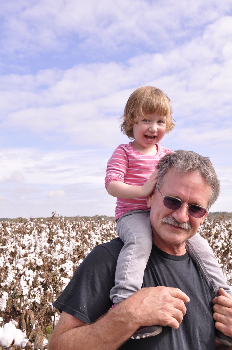 Harper in a cotton field in Alabama