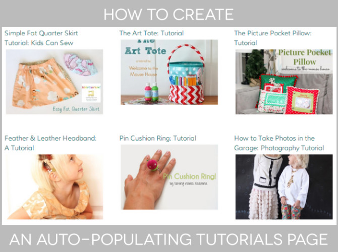 How to Create an Auto Populating Tutorials Page