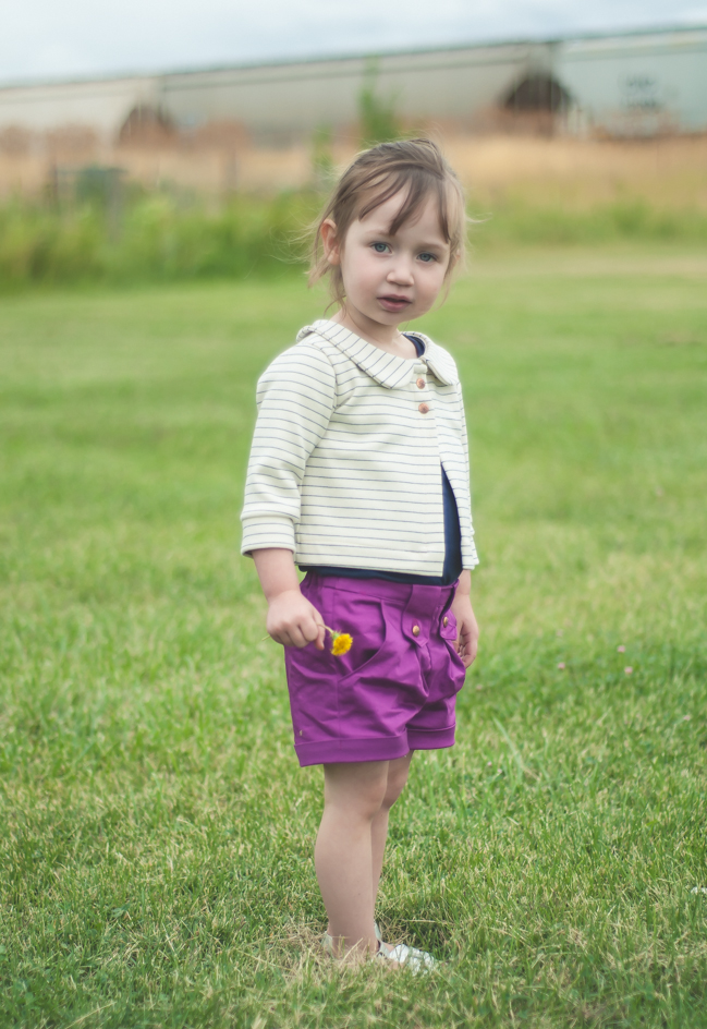 Willow and Co Patterns Aster Cardigan Clover Shorts