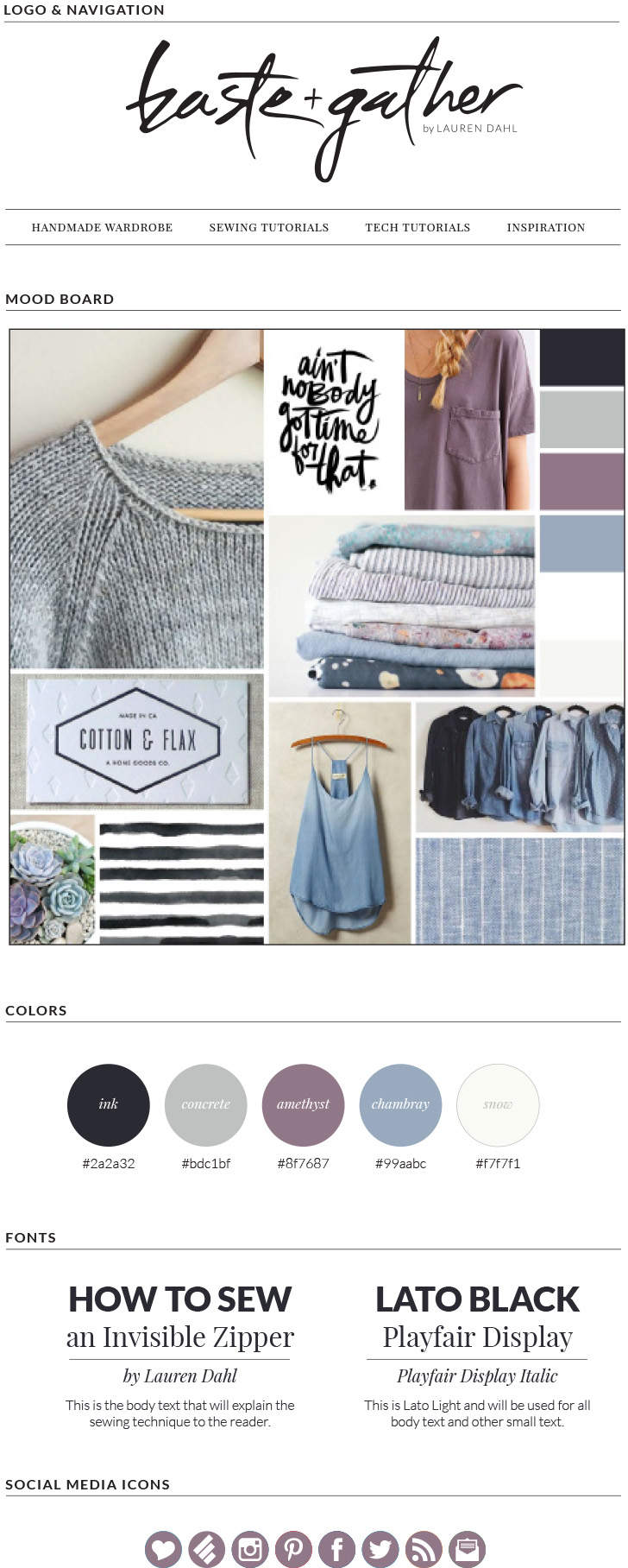 Baste and Gather Blog Mood Board
